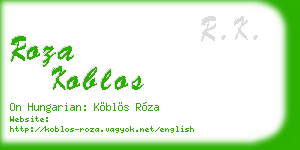 roza koblos business card